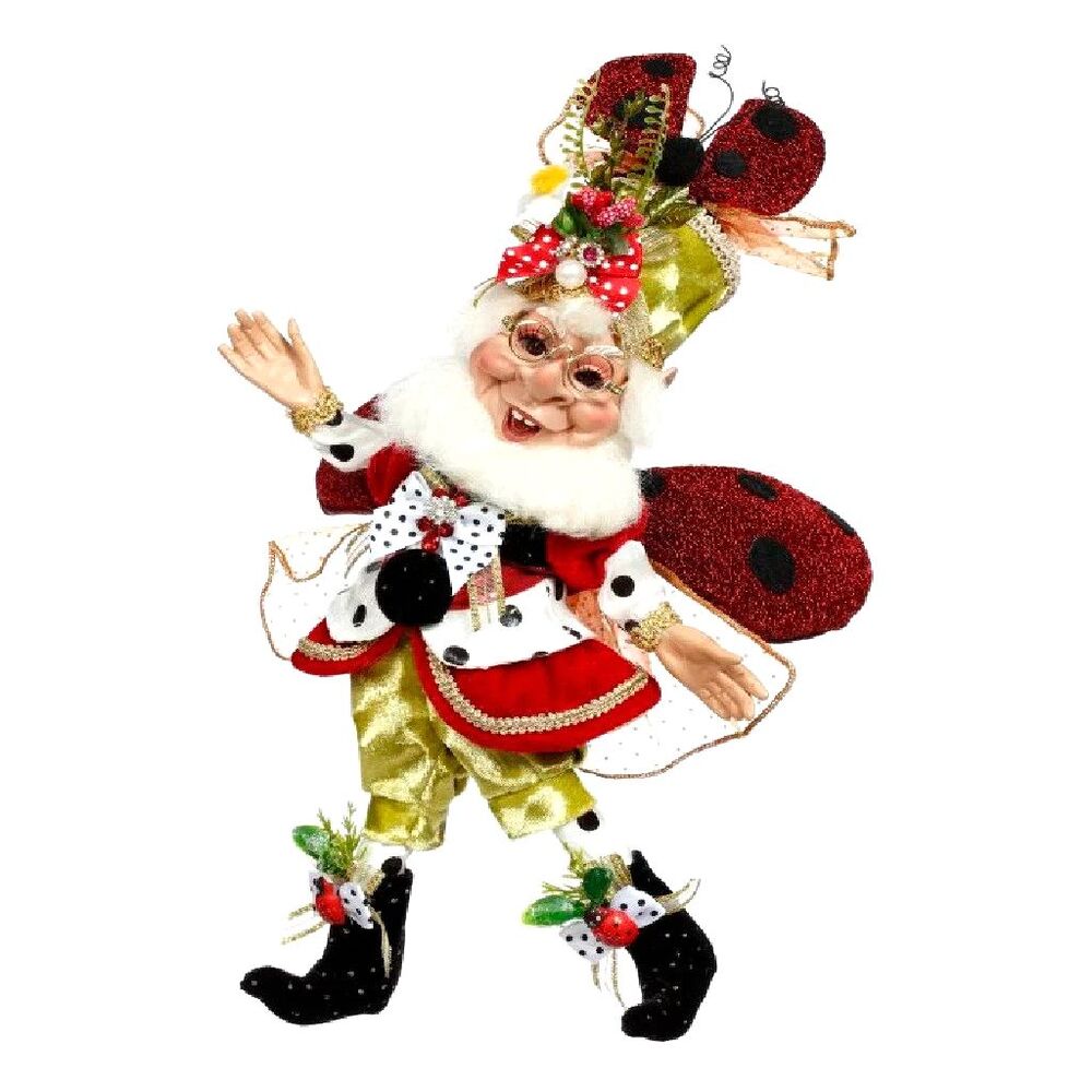 NIB Mark Roberts Lady Bug Elf Fairy Figurine Small 13.5" Red COA Ltd Ed #12/250